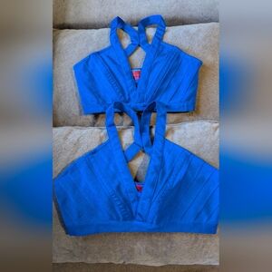 Electric Blue Bandage Bras Bodycon Two Sizes Small And Large Left Nwt